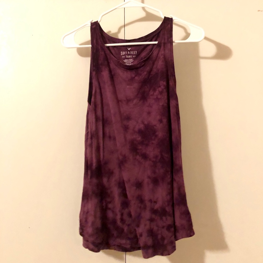 Purple tie-dye shift top